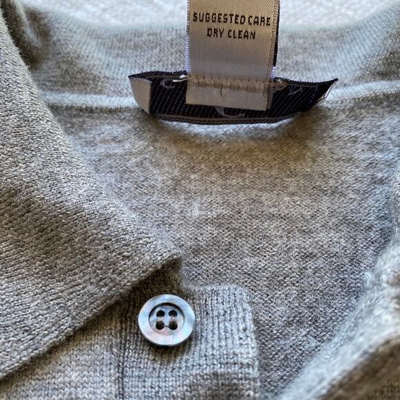 Cumran 100% Merino Wool Collared Polo Sweater Gray Made in Italy Mens Large - Picture 6 of 6